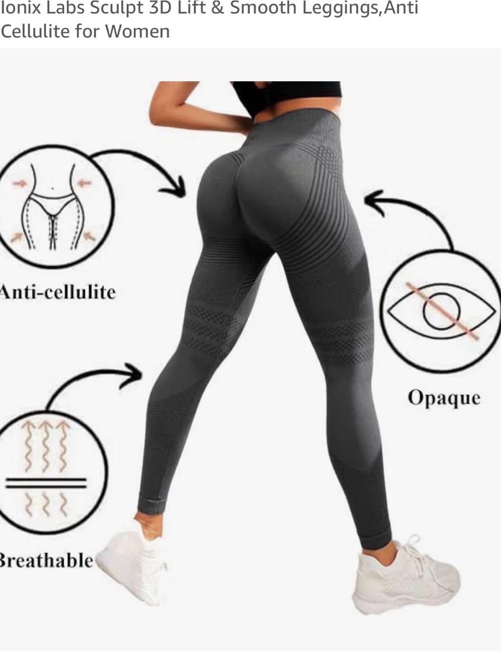 High-Waist Sculpting Leggings — Gray